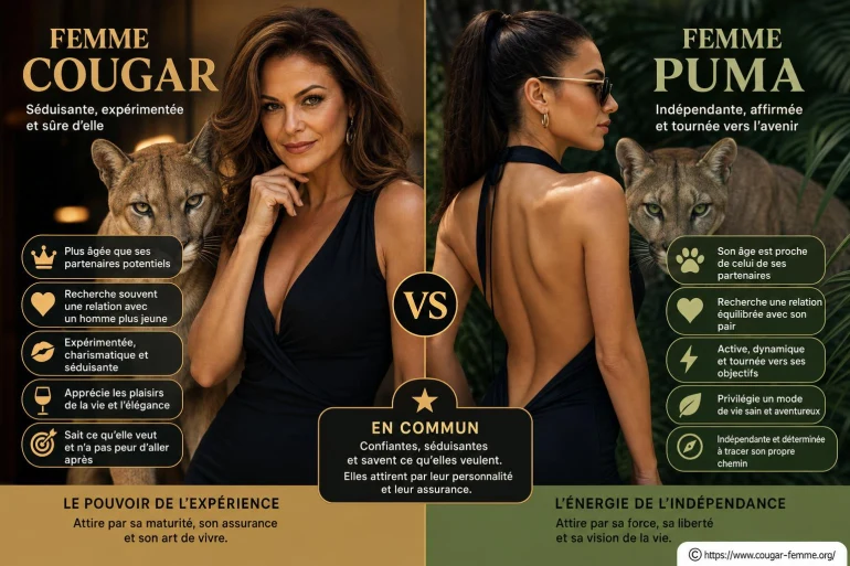 Différences entre femme cougar et puma : quelles sont les véritables distinctions ?