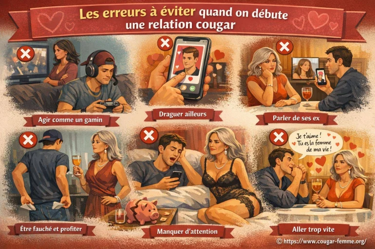Les erreurs à éviter quand on débute une relation cougar