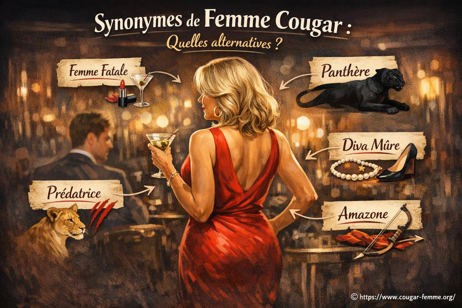 Synonymes de femme cougar : quelles alternatives choisir ?